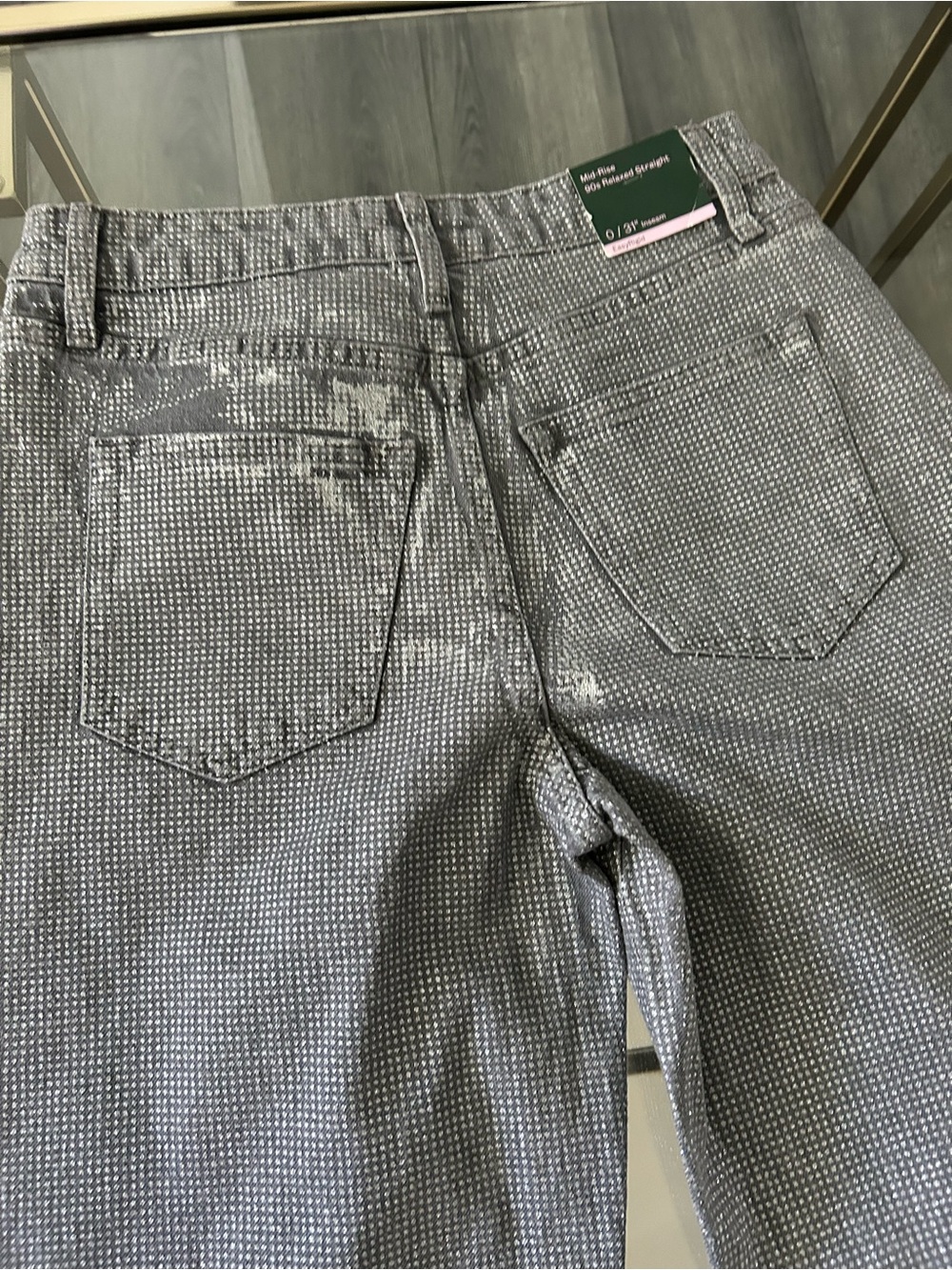 wild fable Men's Slim Straight Gray Patterned Jeans
